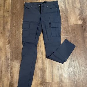 Prana athletic hiking pants, blue diamond patterned, 8